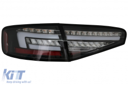LED Taillights suitable for Audi A4 B8 Sedan (2012-2015) Red Black Dynamic Sequential Turning Lights-image-6082405