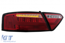 LED Taillights suitable for Audi A5 8T Coupe Cabrio Sportback (2007-2009) Red Clear-image-6098949