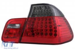 LED Taillights suitable for BMW 3 Series E46 Limousine 4D (09.2001-03.2005) Red Smoke-image-6101318