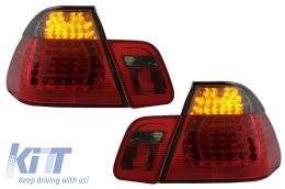 LED Taillights suitable for BMW 3 Series E46 Sedan (05/1998-08/2001) Red&Black-image-6060584