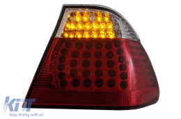 LED Taillights suitable for BMW 3 Series E46 Limousine 4D (09.2001-03.2005) Red Clear-image-6078582