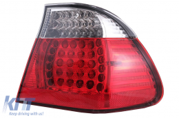 LED Taillights suitable for BMW 3 Series E46 Limousine 4D (09.2001-03.2005) Red Clear-image-6078585