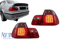 LED Taillights suitable for BMW 3 Series E46 Limousine 4D (09.2001-03.2005) Red Clear-image-6079117