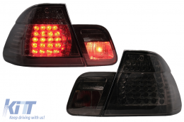 LED Taillights suitable for BMW 3 Series E46 Limousine 4D (09.2001-03.2005) Smoke - TLBME464DFLS