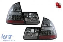 LED Taillights suitable for BMW 3 Series E46 Touring (1999-2005) Smoke - TLBME46LEDSTO