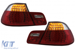 LED Taillights suitable for BMW 3 Series E46 Coupe Non-Facelift (1999-2003) Red Clear - TLBME462DRCNFL2