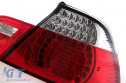 LED Taillights suitable for BMW 3 Series E46 Cabrio (2000-03.2003) Red White-image-6111537