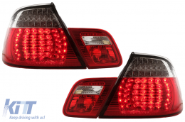LED Taillights suitable for BMW 3 Series E46 Cabrio (2000-03.2003) Red White-image-6111541