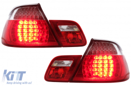 LED Taillights suitable for BMW 3 Series E46 Cabrio (2000-03.2003) Red White-image-6111544
