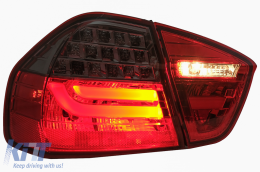 LED Taillights suitable for BMW 3 Series E90 (2005-2008) LED Light Bar LCI Design Red Smoke-image-6033450