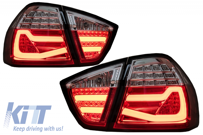 LED-es hátsó lámpák a BMW 3-as sorozat E90-hez (2005.03-2008.08.) Red White LightBar F30 LCI Design