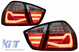 LED Taillights suitable for BMW 3 Series E90 (03.2005-08.2008) Red White LightBar F30 LCI Design - TLBME90LW