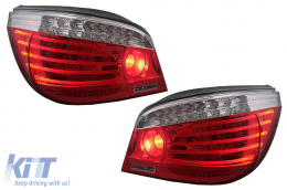 LED Taillights suitable for BMW 5 Series E60 (04.2003-03.2007) Red Clear LCI Facelift Design - RB26DLRC