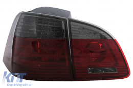 LED Taillights suitable for BMW 5 Series E61 Touring (2004-03.2007) Red Smoke-image-6114766