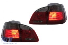 LED Taillights suitable for BMW 5 Series E61 Touring (2004-03.2007) Red Smoke-image-6114774