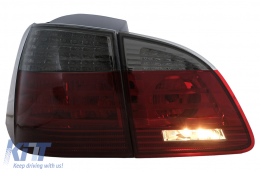 LED Taillights suitable for BMW 5 Series E61 Touring (2004-03.2007) Red Smoke-image-6114781