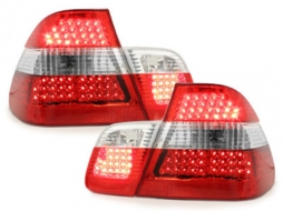 LED taillights suitable for BMW E46 4D 98-01 _ red/crystal