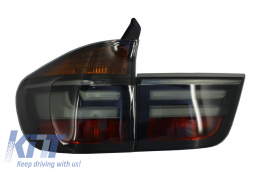 LED Taillights suitable for BMW X5 E70 (2007-2010) Light Bar LCI Facelift Look Smoke-image-6026049