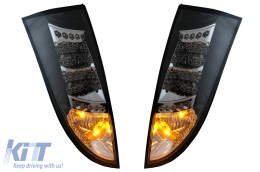 LED Taillights suitable for Ford Focus MK1 Hatchback DAW DBW (1998-2004) Black-image-6102747