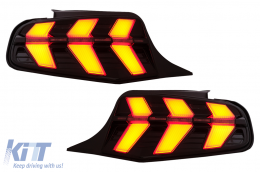 LED Taillights suitable for Ford Mustang V Pre-Facelift (2010-2012) Smoke 7 Modes with Dynamic Sequential Turning Lights-image-6107243