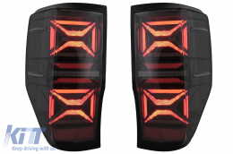 LED Taillights suitable for Ford Ranger (2012-2018) Smoke with Sequential Dynamic Turning Lights - TLFRNGT6NLS