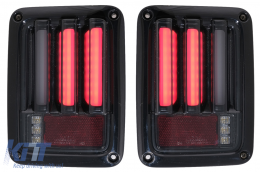 LED Taillights suitable for JEEP Wrangler JK (2007-2018) Led Bar Smoke Black - TLJEWRJKBB