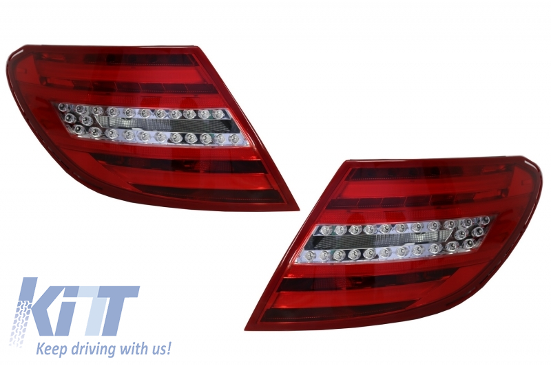 Smoked 2008-2010 Mercedes W204 C-Class LED Tail Lights Brake Lamps Left+Right