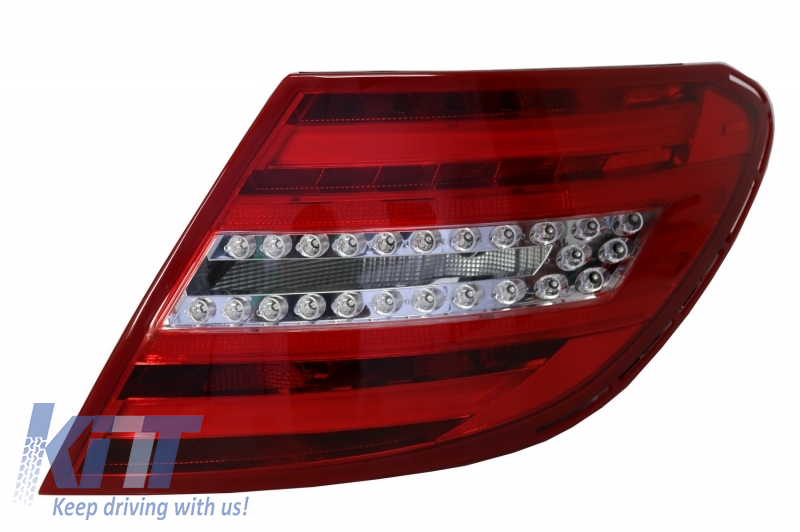 Smoked 2008-2010 Mercedes W204 C-Class LED Tail Lights Brake Lamps Left+Right