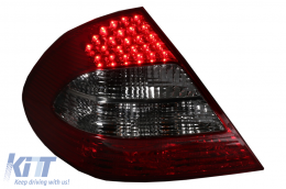 LED Taillights suitable for Mercedes E-Class W211 Limousine (2002-04.2006) Red/Smoke-image-6068517