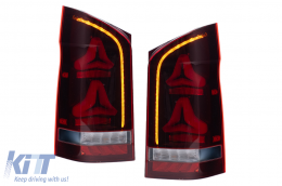 LED Taillights suitable for Mercedes V-Class W447 (2014-2024) Single Rear Door Dynamic Turning Lights-image-6127040
