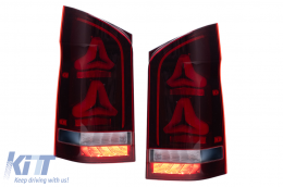 LED Taillights suitable for Mercedes V-Class W447 (2014-2024) Single Rear Door Dynamic Turning Lights-image-6127041