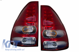 LED Taillights suitable for Toyota Land Cruiser FJ120 (2003-2008) Red Clear - TLTOLC120