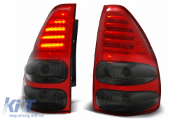 LED Taillights suitable for Toyota Land Cruiser FJ120 (2003-2008) Red Smoke - TLTOLC120RS
