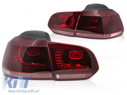 LED TAILLIGHTS SUITABLE FOR VOLKSWAGEN GOLF VI HATCHBACK 2008-2013, RED AND WHITE BASE, LEFT AND RIGHT - ABTLV6021167