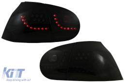 LED Taillights suitable for VW Golf 5 (2004-2009) Smoke Extreme Black Look Urban Style Dynamic Sequential Turning Lights Left Hand Drive - TLVWG5SFW