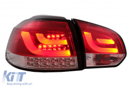 LED Taillights suitable for VW Golf 6 VI (2008-2013) Red Clear-image-6105884