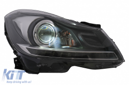 LED TFL Scheinwerfer für Mercedes C-Klasse W204 S204 MOPF 2011–2014 Schwarz-image-6100220
