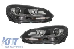 image-38-LED TFL Scheinwerfer für VW Golf 6 VI 10.2008–2012 Schwarzes Tagfahrlicht