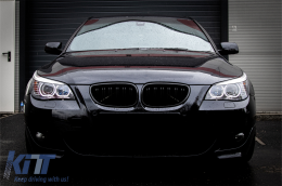 LED TFL Tagfahrlicht Angel Eyes Scheinwerfer für BMW 5er E60 E61 2003-2007 LCI Look-image-6093196