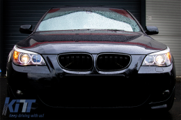LED TFL Tagfahrlicht Angel Eyes Scheinwerfer für BMW 5er E60 E61 2003-2007 LCI Look-image-6093199