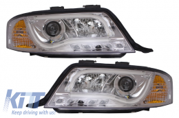 image-73-LED TFL Tagfahrlicht LightBar Scheinwerfer für AUDI A6 4B 1997-09.1999 Chrom -