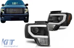image-20-LED TFL Tagfahrlicht Scheinwerfer für Ford F150 Mk12 2008–2014 Schwarz