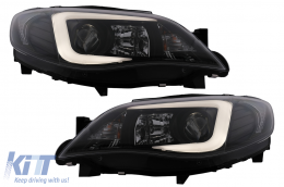 image-33-LED Tube Light Headlights suitable for Subaru Impreza III GH (2007-2012) Black