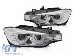 image-77-LED tuning headlight set suitable for BMW 3 Series F30 sedan, F31 touring 10.2011-05.2015 with chrome base, left and right