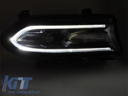LED tuning headlight set suitable for Dodge Charger 2014-2023 with black base, for the model with factory DRL lights, left and right-image-6238367