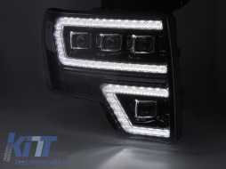 LED tuning headlight set suitable for Ford F150 2008-2014 with black base, for the model with factory DRL lights, with dynamic turn signals, with 