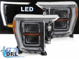 LED tuning headlight set suitable for Ford F150 2020-2023 with black base, for the model with factory DRL lights, left and right-image-6238428