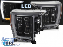 LED tuning headlight set suitable for Ford F150 2020-2023 with black base, for the model with factory DRL lights, left and right-image-6238433