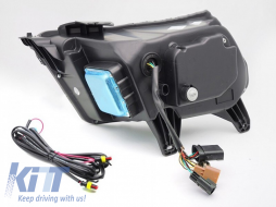 LED tuning headlight set suitable for Ford Mustang 2010-2013 with black base, for the model with factory DRL lights, with dynamic turn signals, left and right-image-6238412