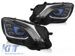 LED tuning headlight set suitable for Mercedes S-Class W222 sedan with front bumper 2013-2017 with black base, with dynamic turn signals, with 